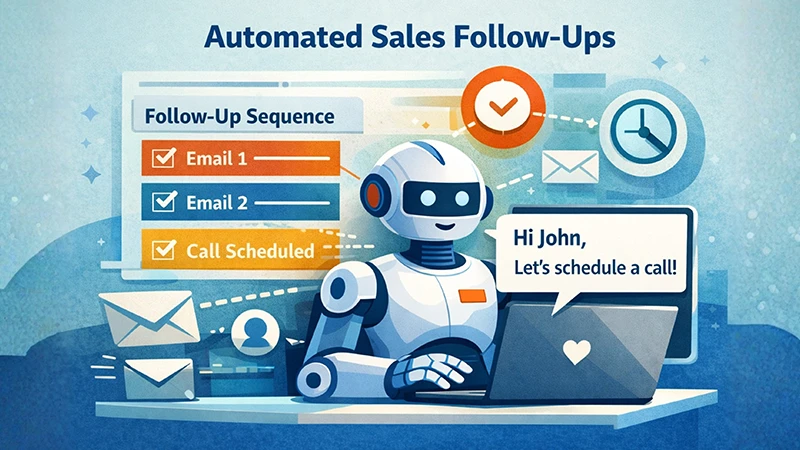 AI-powered automated sales follow-ups helping small businesses send personalized emails, schedule calls, and manage outreach workflows efficiently