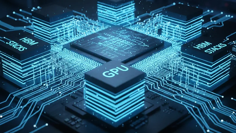 AI GPU package with integrated HBM memory