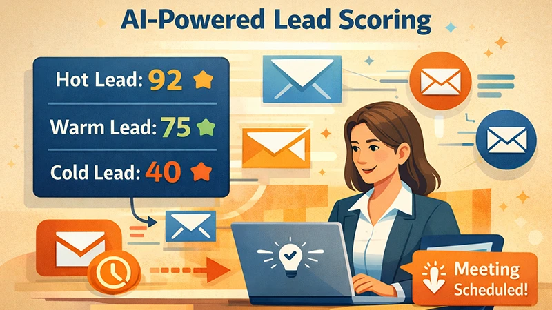 AI-powered lead scoring and prospect enrichment dashboard helping small businesses identify high-intent sales leads
