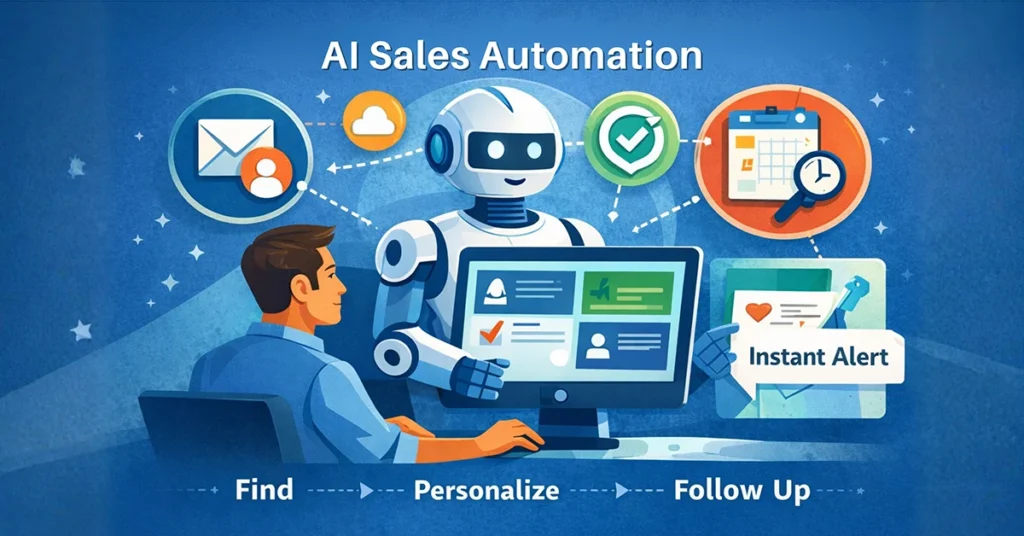 AI-powered sales automation helping small businesses manage leads, personalize outreach, and automate follow-ups