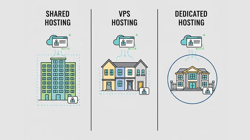 Shared vs VPS vs dedicated hosting explained