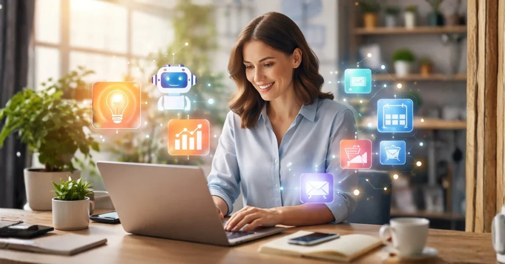 AI adoption roadmap for small businesses showing step-by-step workflow planning and automation