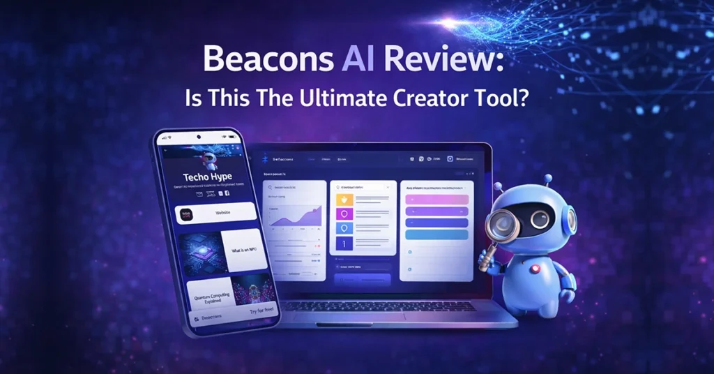 Beacons AI review 2026 showing creator dashboard and bio link tools