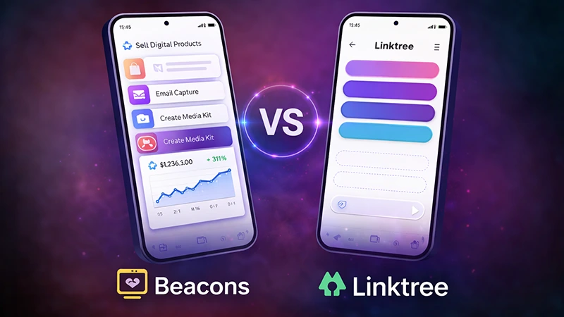 Beacons AI vs Linktree comparison for creators